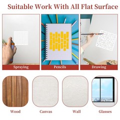 Jeffdad 8 Pcs Stencils for Crafts Reusable, Texture 5.9 x Inch