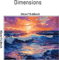 Beach Paint by Numbers Kit for Adults Beginner, Colorful Seaside Painting by …