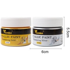 Acrylic Metallic Paint Gold Silver 6.76 Fl Oz