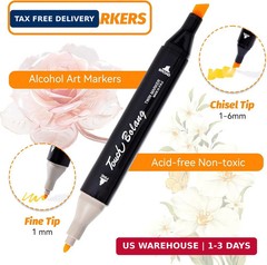 48 Colors Alcohol Markers Dual Tip Permanent Art Set with Case Adult Gift