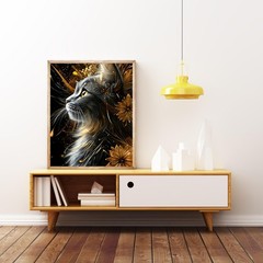 Black Cat Diamond Art Kits for Adults, 5D 11.8×15.7 inches, KM590-1
