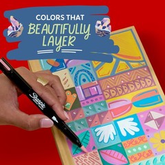 Creative Markers, Earth Tones, Water-Based Acrylic Markers, Brush Tip, 12 Count
