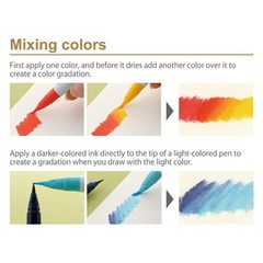Kuretake ZIG Clean Color Real Brush Pens, 6 Colors with Flexible Brush Tips,