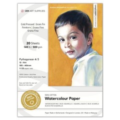 20 PCS 12×16 Inch ZenART 100% Cotton Watercolor Paper Block Cold Press 140lb