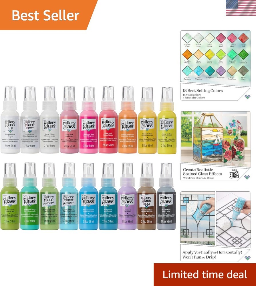 Assorted Non-Toxic Acrylic Paint Set – Create Stunning Window Art with 18 Colors
