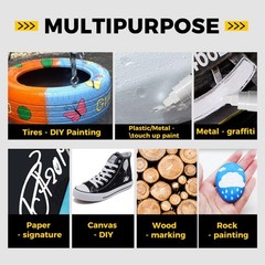 Jumbo Tire Marker Paint Pens – 4 Pack, 15mm Wide Tip, Waterproof Ink for Car Let