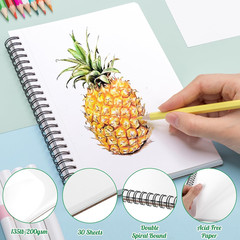 135Lb/200Gsm Marker Paper Pad, 5.5×8.5In Double Sided Bleedproof Marker Sketchbo