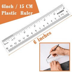 Plastic Rulers, 6 Inch Ruler, Clear Measuring Tool for 6 + 6 Inch,