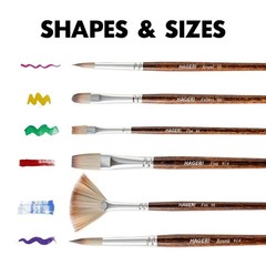 25 Pieces Paint Brushes, Expert Synthetic Nylon Bristles Paint Brush Kit with…