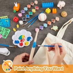 48 Set Acrylic Paint Kits for Kids Adults Washable Mini Painting Kit Arts Cra…