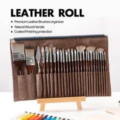 25 Pieces Paint Brushes, Expert Synthetic Nylon Bristles Paint Brush Kit with…