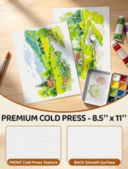 30 Sheets Watercolor Paper 8.5 x 11, Cold Press x 11 IN, 30