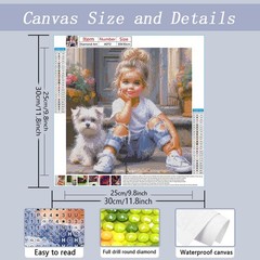 AMORARS Diamond Painting Kit for Adults – Dog 30x30cm, Multicolour