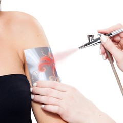 1 oz RED Body Art TEMPORARY TATTOO AIRBRUSH PAINT Ink