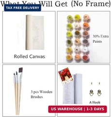 Cat Paint by Numbers Kit for Adults – Animals Adult Paint by Number Kits on Canv