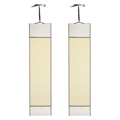 37.4″ x 8.7″ 2 Pcs Blank Hanging Scroll Paper Wood Rod, Light Beige
