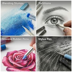 COLOUR BLOCK 30pcs Sketching Tool Set with Soft Pastels Drawing Art Blenders,…
