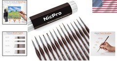 High-Quality Mini Fine Tip Detail Brushes – 15 Piece Set for Precision Painting