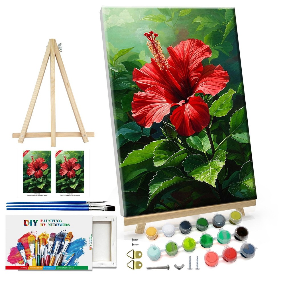 Paint by Numbers kit for Adults with Frame Flowers Paint by Numbers with Ease…