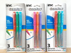 INC Journaling Metallic Brush Tip & Color Flow Felt Tip Pens (5 Packs) (11 Pens)