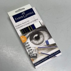 FABER-CASTELL (2 PACK) Graphite Sketch Pencil Set W/ Clay 8 Piece Set 114000T