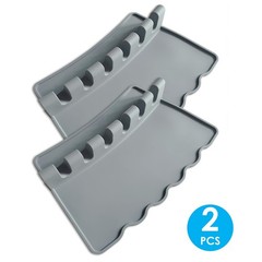 2 PCS Grey Silicone Paint Brush Holders Large Rest With 6 Slots Watercolor