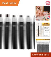 Versatile 30 Pcs Fine Detail Paint Brushes Set – Perfect for Miniatures & Crafts