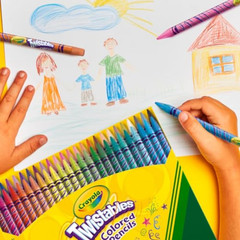 Twistables Colored Pencil Set for Kids (50Ct), No Sharpen Coloring Book Pencils,