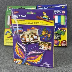 2014 Wham-O Magic Pens Color Changing Markers Erasable Stencils Lot NEW
