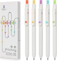 Ergonomic Fine Point Gel Pens, 5-Pack – Smooth Writing for School & Office