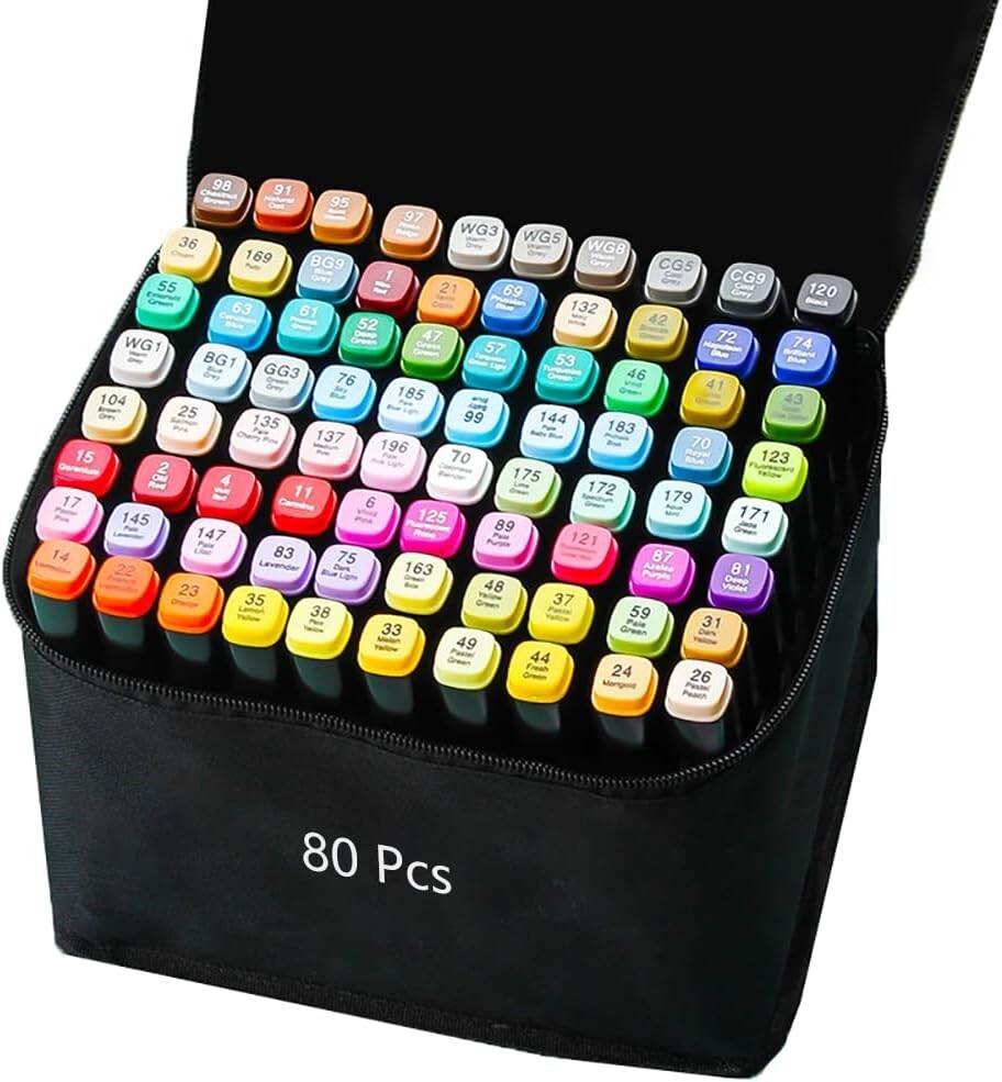 80 Colors Alcohol Markers Art Drawing Markers Coloring Painting Students Gifts