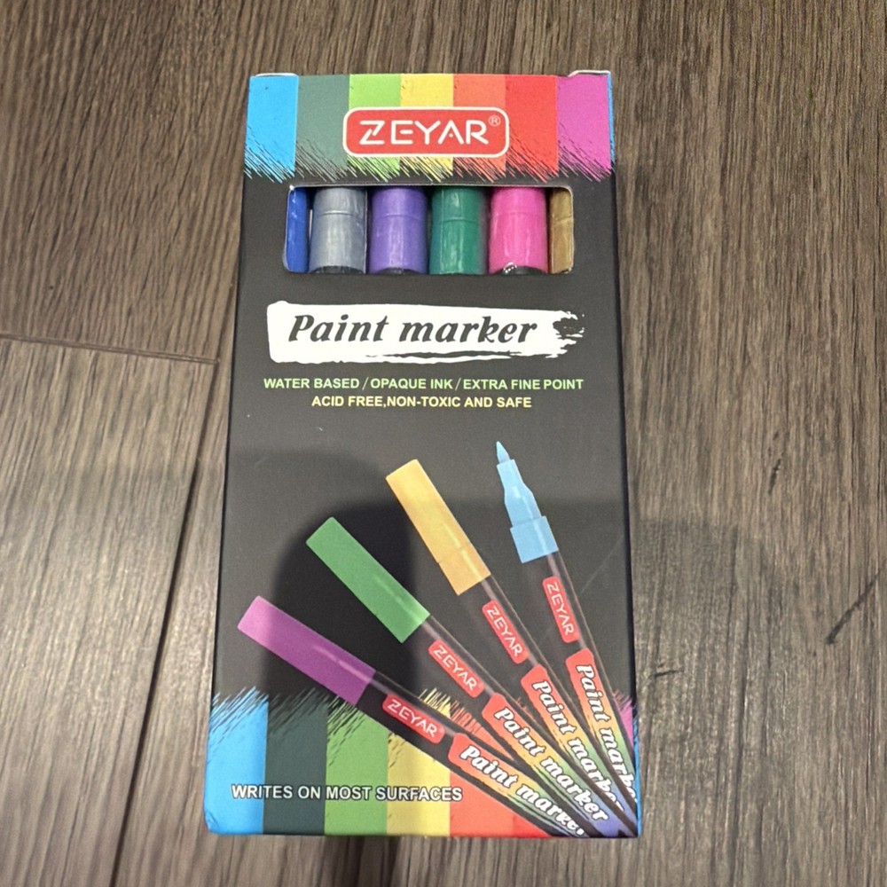 ZEYAR Water-Based Paint Markers, Extra Fine Tip (Pack 18), 18 Colors Brand New