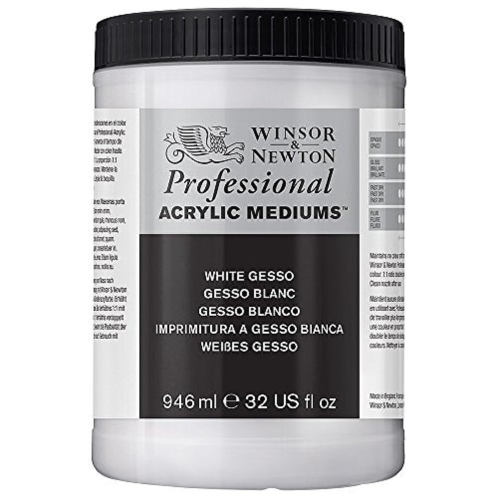 Winsor & Newton Professional Acrylic Medium, White Gesso, 946ml, Gesso