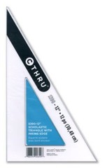 C-Thru 12″ Styrene Triangle 30°/60° Beveled Edge Open Center Clear Office School