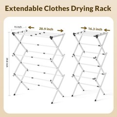 Clothes Drying Rack,Expandable Collapsible Heavy Duty Metal Laundry Standing …