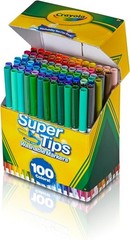 Super Tips Marker Set (100ct), Washable Fine Point Markers for Kids & Adults