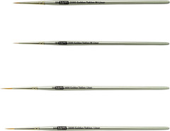 Brush Golden Taklon Detail Brush Set Liners 20/0, 10/0 and Mini Liners 10/0, 5/0