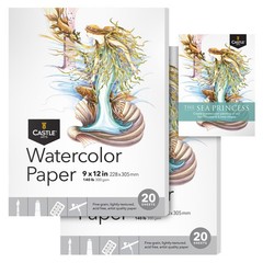 Watercolor Sketchpad Paper 9×12 Inch 300gsm/140lb Painting Drawing Pad 2 Pack