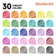 Shuttle Art Permanent Markers, 30 Assorted Colors Ultra Fine Point Permanent Mar