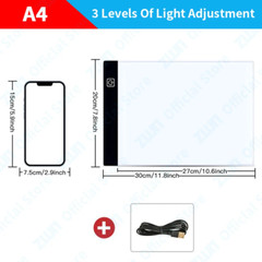 A3/A4/A5 3-Level Dimming Led Drawing Copy Pad Board Children’S Toy Painting Educ