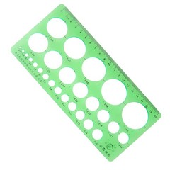 Clear Green Plastic Hollow Out Drawing Circle Template Ruler