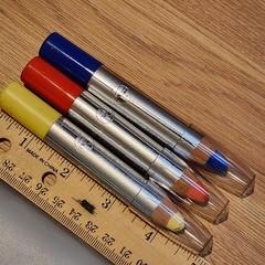 3 Vintage STABILOTONE Schwan Stabilo Fat Color Pencil Red Blue Yellow Set
