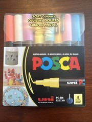 Uni-Posca Paint Marker – Soft Colors – Set of 8 – PC-3M – Read