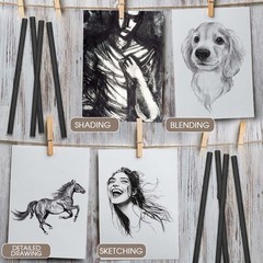 100 Pcs Willow Charcoal Sticks, Willow Charcoal, Artists, Beginners, Students…