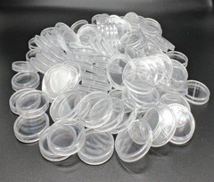 100PCS 30mm Silver Gold Coin Cases Capsules Holder Clear Plastic Round Storage