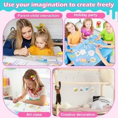 78 Pcs Magic 3D Foam Texture Painting Kit, Magic Puffy Paint Kit, Including 46 P