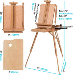 French Easel, Large Sketchbox Easel – Foldable Portable Beechwood Field Art Ease
