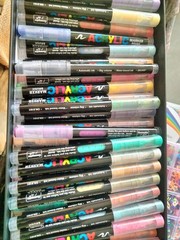 Acrylic Brush Marker Set 72, 72 Colors, Flexible Tip