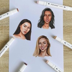 6 Colors Skin Tone Alcohol Markers Set, Skin, Wood, Earth Co