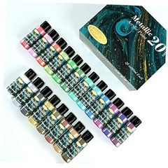 Metallic Acrylic Paint Set of Premium Professional Grade Metallic 20 Colors